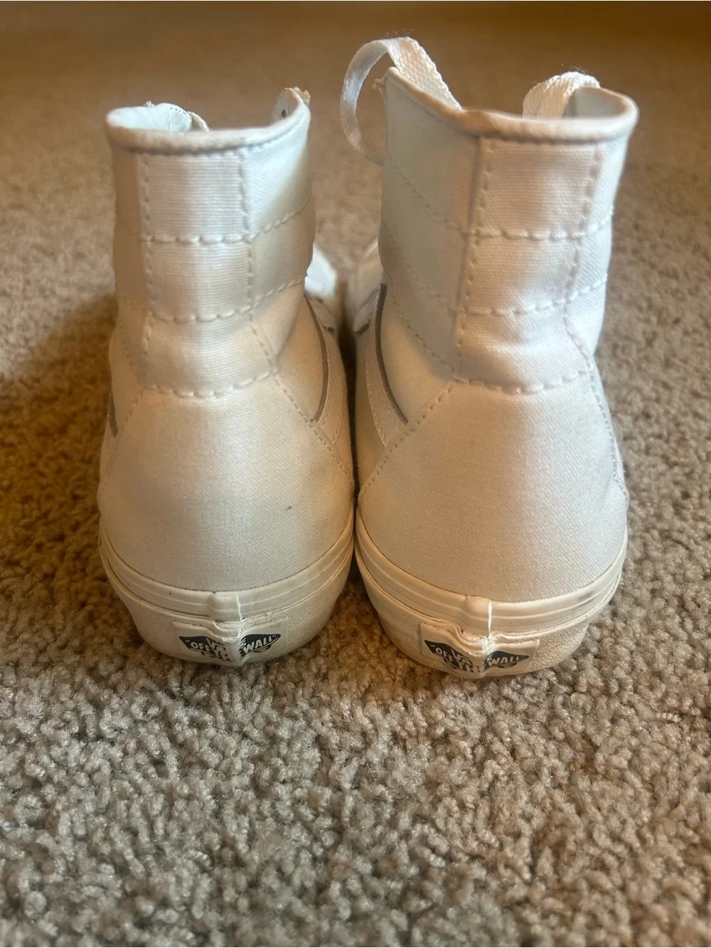 Vans Women’s White Canvas Sk8-Hi Inspired Sneakers